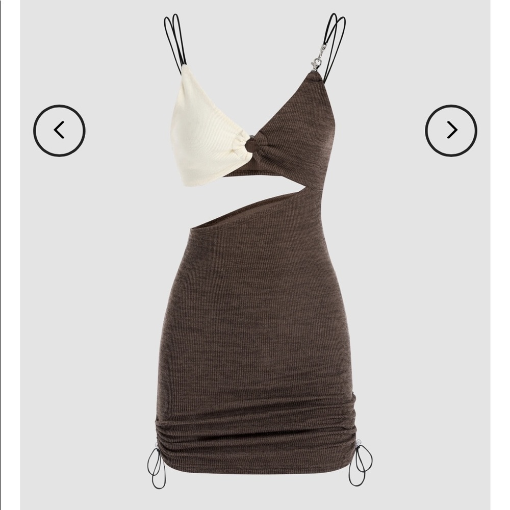 Brown open dress